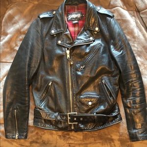 Schott NYC Lightweight Fitted Moto Jacket